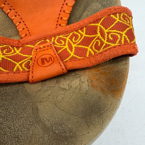 Merrell Womens Moroccan Spice Sandals Size 8 Orange Slip On Casual Cushioned - Picture 6 of 13